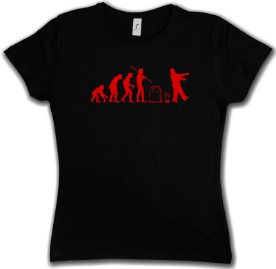 ZOMBIE EVOLUTION I GIRLIE SHIRT The Walking Dead Undead Living Walkers Horror