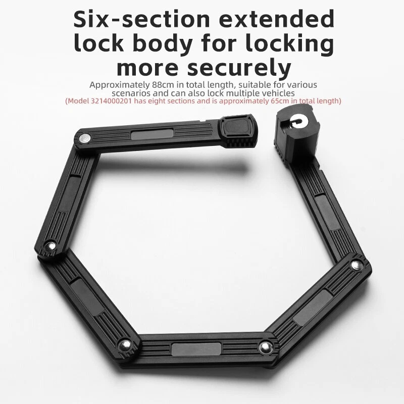 ROCKBROS Foldable Bike Lock Steel Anti-Theft Waterproof Portable Motorcycle Lock - Image 2 of 4