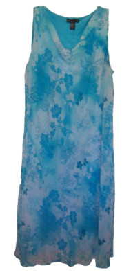 Mlle Gabrielle Maxi Dress COWL NECK Chiffon LINED Shades Of BLUE Sz 22 BUST 51''