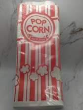 Carnival King Paper Popcorn Bags Red/White 100 Count Pack of 100 