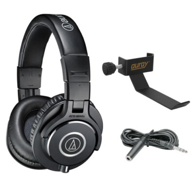 Audio-Technica ATH-M40x Monitor Headphones w/ Clamp On Headphone & Cable
