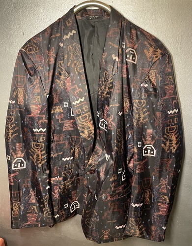 Vintage Barrage Jacket Blazer Polyester Tribal Novelty 80’s Size Medium