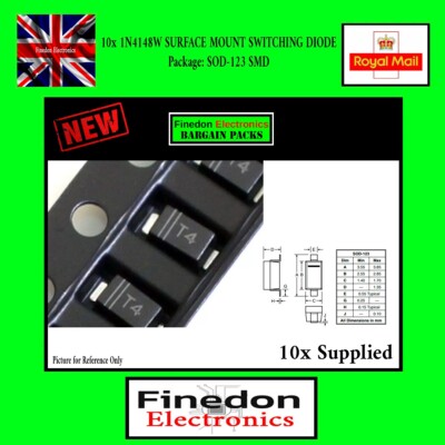 10 Stück 1N4148W 1N4148W-7-F Aufputzdiode 75V 300mA SOD-123 SMD