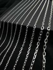 Men Cable Link Anchor 925 Sterling Silver Chain Necklace Gift for Birthday Chain