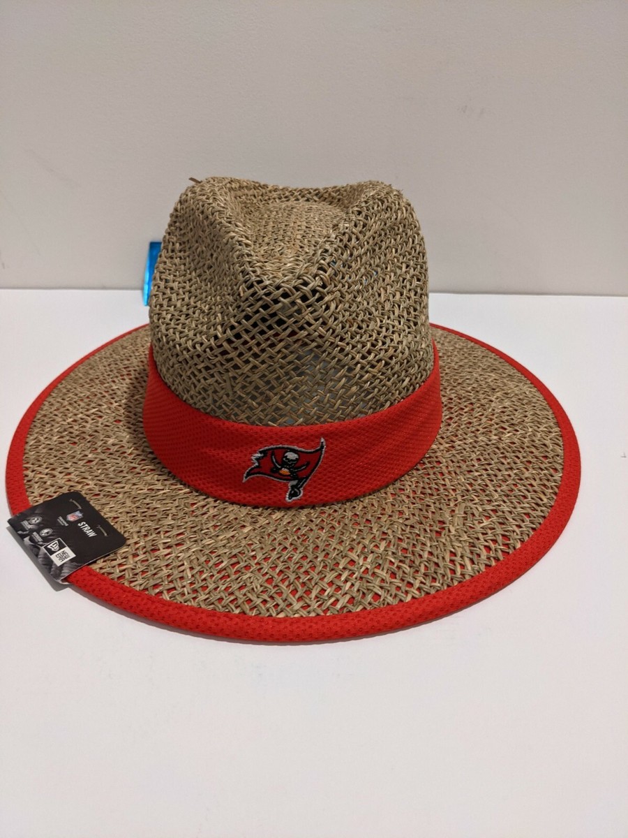 New Era NFL Tampa Bay Buccaneers Safari Training Straw Hat Cap Red Bucs OSFA