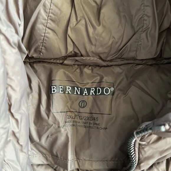 Bernardo hooded packable down jacket brown 2XL - image 3