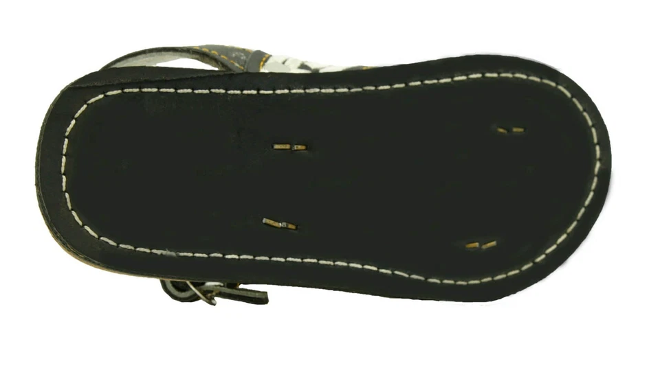 nuevo! NIÑOS CUERO MEXICANO DOS CORREAS PITEADO BORDADO SANDALIAS HUARACHE-NIÑOS Foto 4 de 4