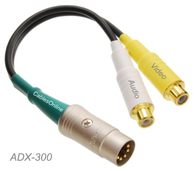 6-inch DIN-5 Male to 2-RCA Female TI/Commodore/Atari to TV Audio/Video Cable
