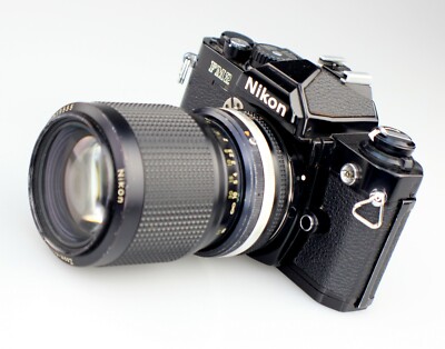 Nikon FM2N Black 35mm SLR Film Camera + Nikkor 35-105mm Zoom Lens
