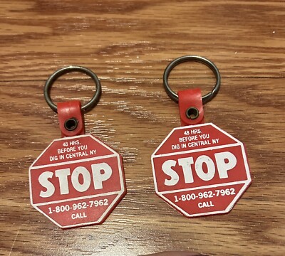 2 Vintage Call 48 Hours Before You Dig In Central NY (Onondaga County) Keychain