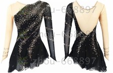 Figure Skating Dress Women Ice Skating Dresses Custom black handmade