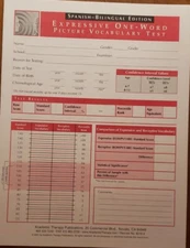 EOWPVT, Spanish-Bilingual Edition, Record Form, Age 2-70+, 1 Form QTY