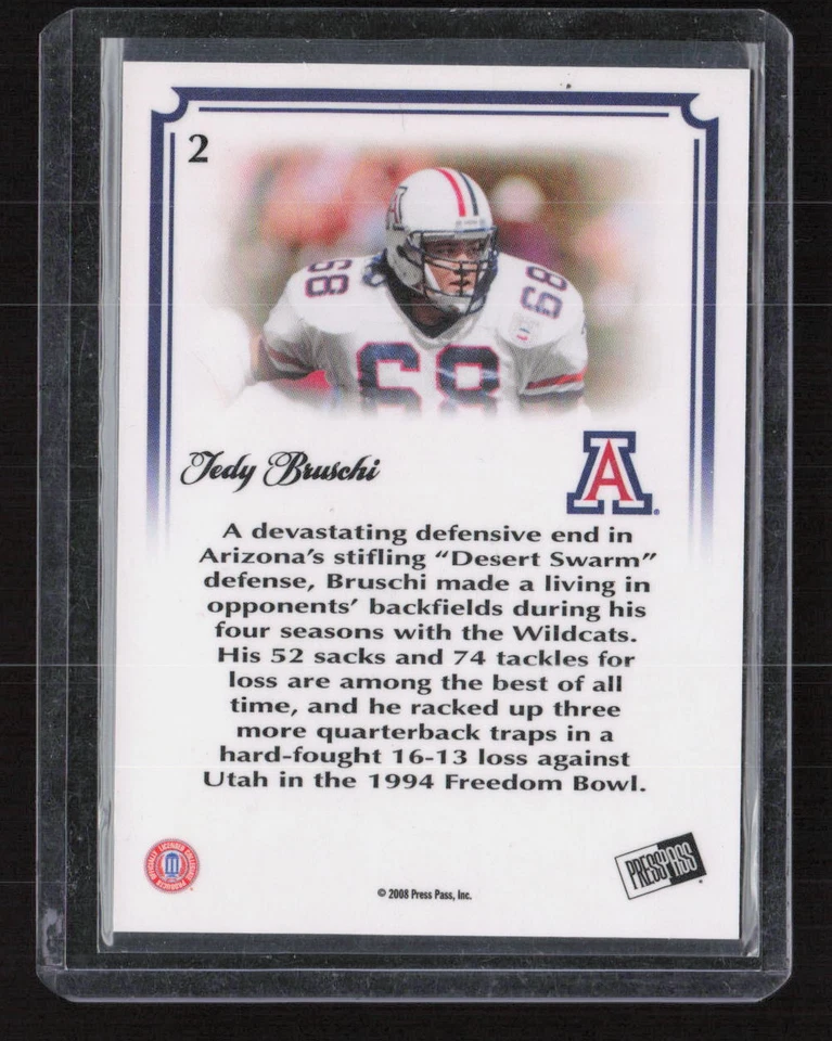 2008 Press Pass Legends Bowl Edition #2 Tedy Bruschi 20 Yard Line Red /150 - Image 2 of 2