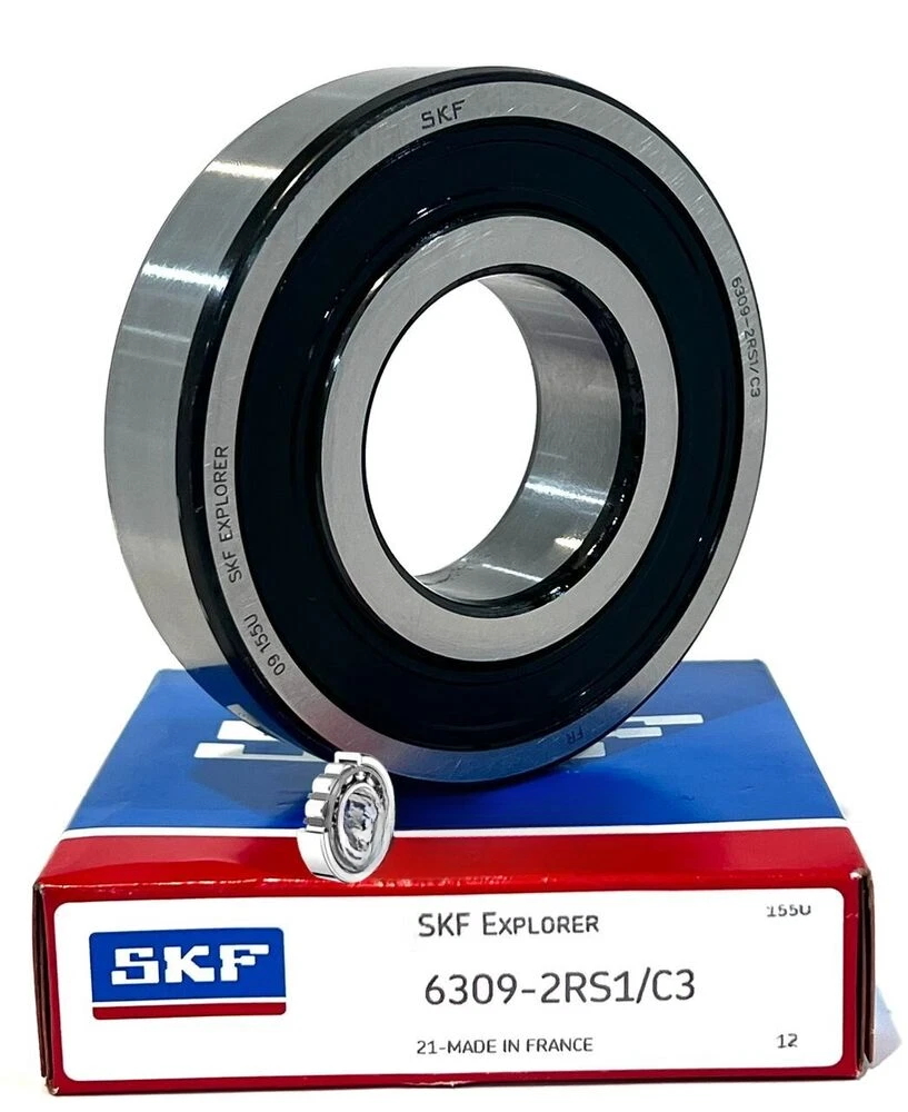 NEW, SKF 6309 2RS1 C3 DEEP GROOVE BALL BEARING, RUBBER