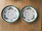 Set of 2 Spode Christmas Tree Holly Tea Cup Saucers Only England S3324