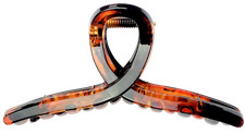 Haarklammer Haarkrebs Haarspange Innenzahnung transparent braun 11 cm x 5,5 cm