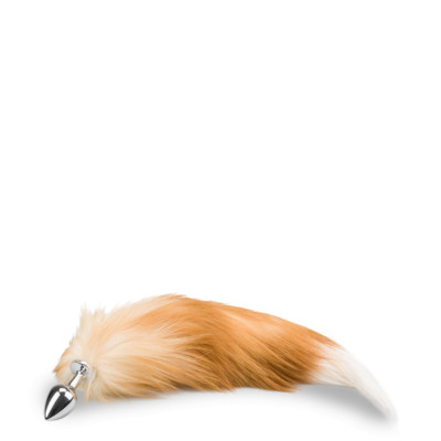Tail-Plug mit echtem Fuchsschwanz in Fuchs-Weiß