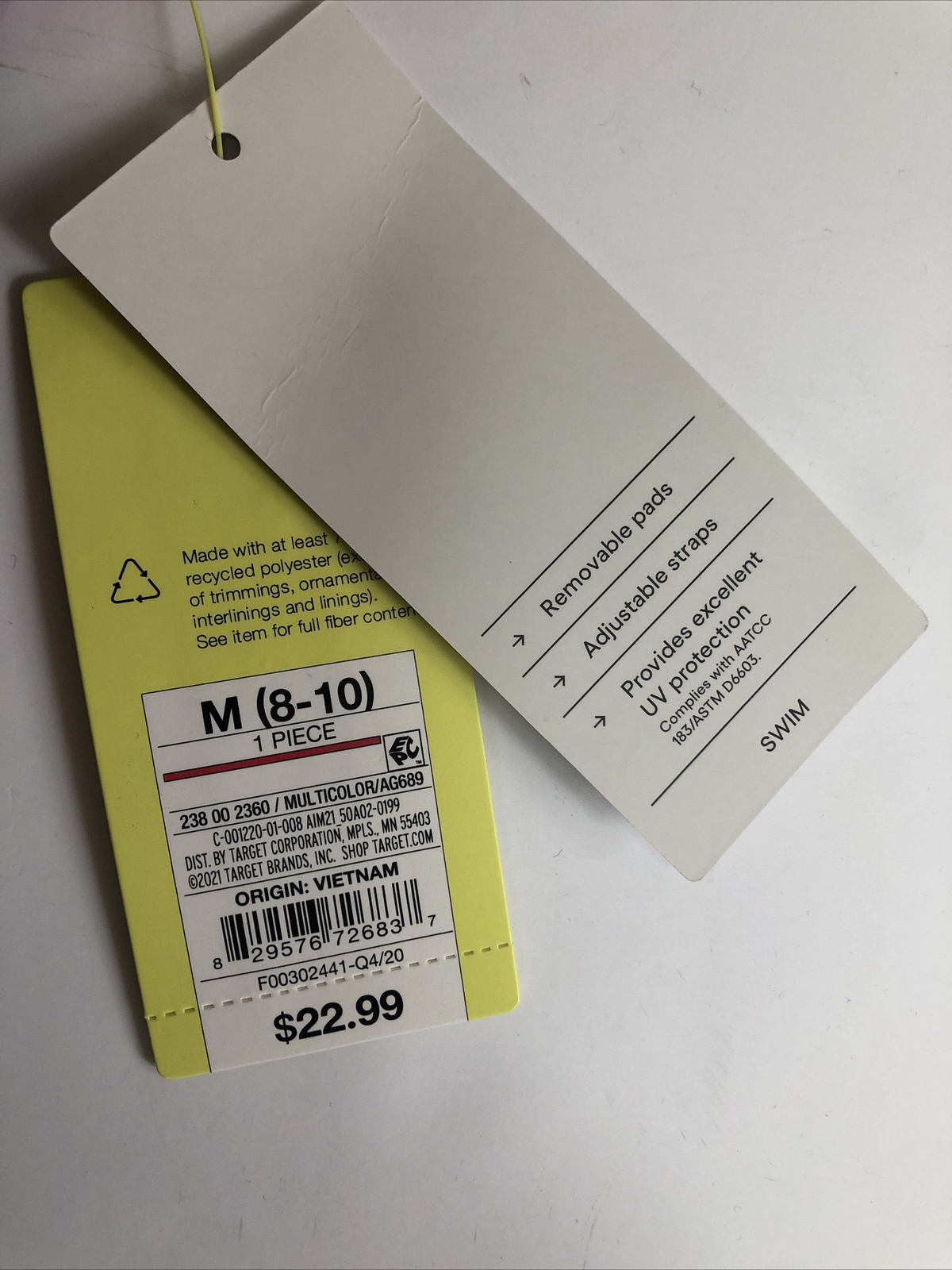 NWT All In Motion Women's Longline Square Neck Bikini Top. Medium Sold Out Navy image 5