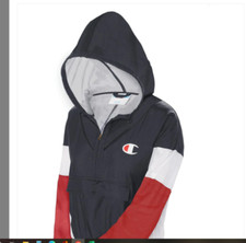 Champion Indigo Screen/Red Nylon Warm-Up Jacket Size L NWT