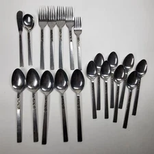 Rogers Stanley Roberts Dorette Stainless Flatware Lot 20pcs Vintage MCM Spoons