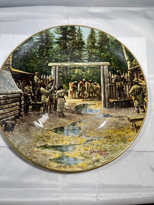 Visitors at Fort Clatsop Collector Plate 8th Issue Lewis and Clark Expedition