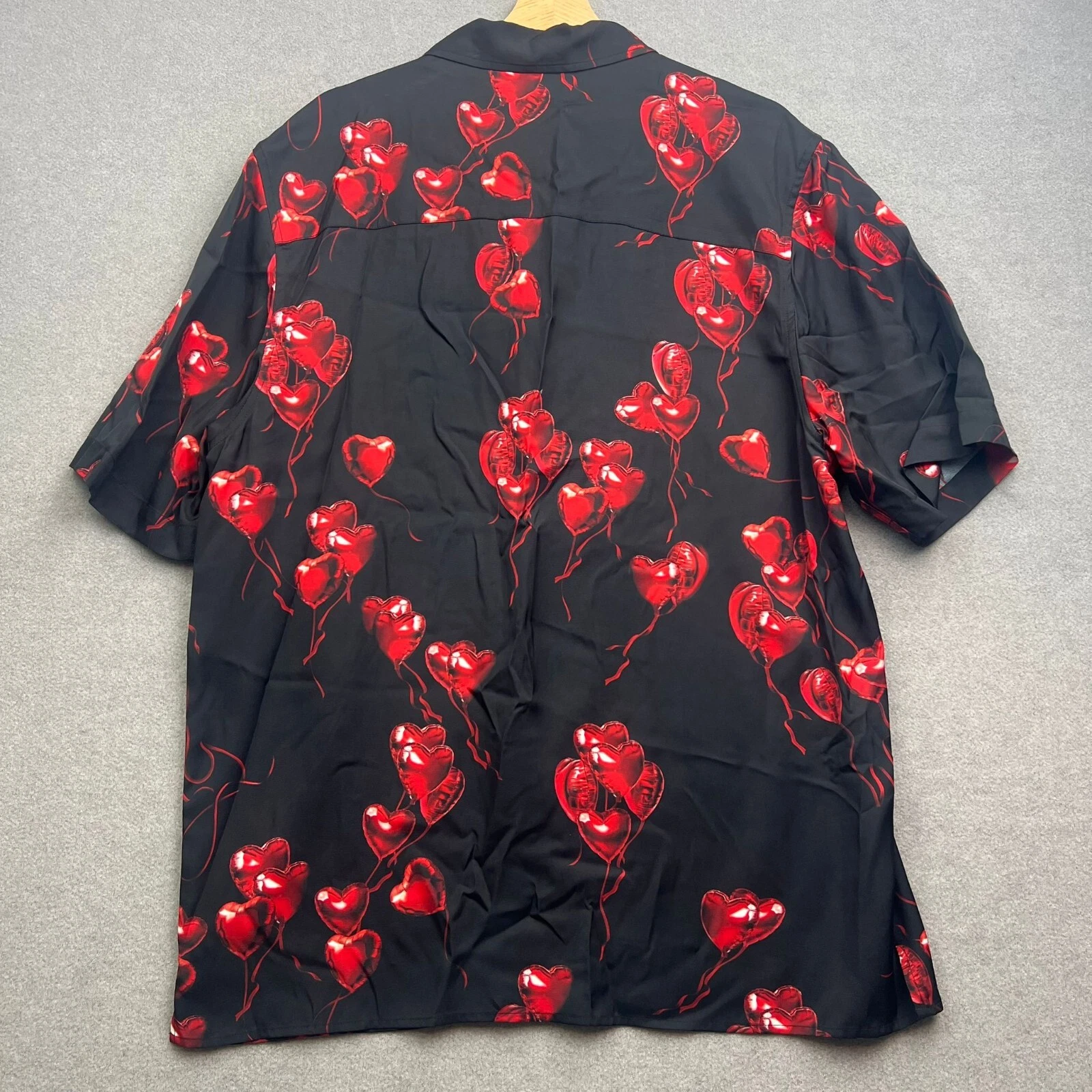 ALEXANDER MCQUEEN Camicia ALEXANDER WANG uomo grandi cuori hawaiana AOP spiaggia vacanze estate designer