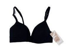Lively All-Day Deep V No Wire Bra - Jet Black - 34D - New with Tags