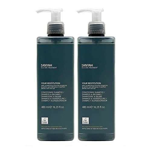 Anyah Shampoo & Balsamo - 2X480ML - Rinforzante e Protezione per Pelle e Capelli