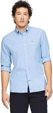 TOMMY HILFIGER Men's Long Sleeve Button Down Poplin Shirt in Regular Fit, Copenh