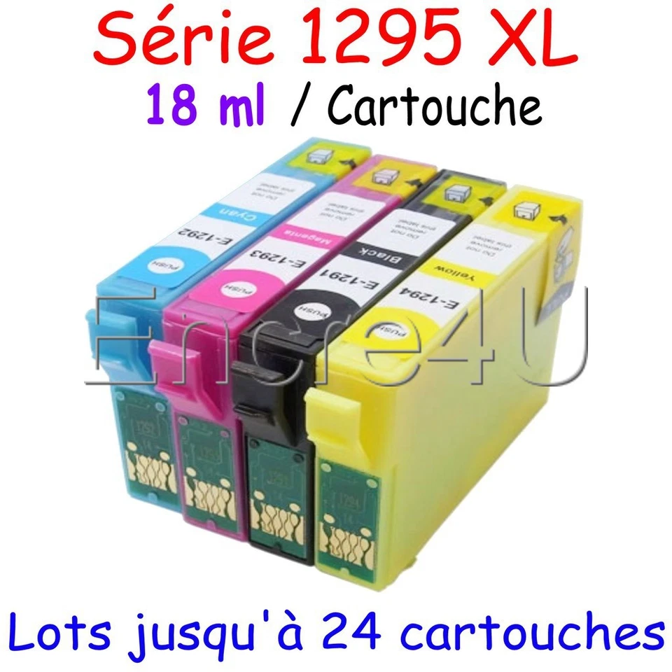 ENCRE4U Lot cartouches XL compatibles T1295 Epson WorkForce 3520 pack non OEM sur mesure