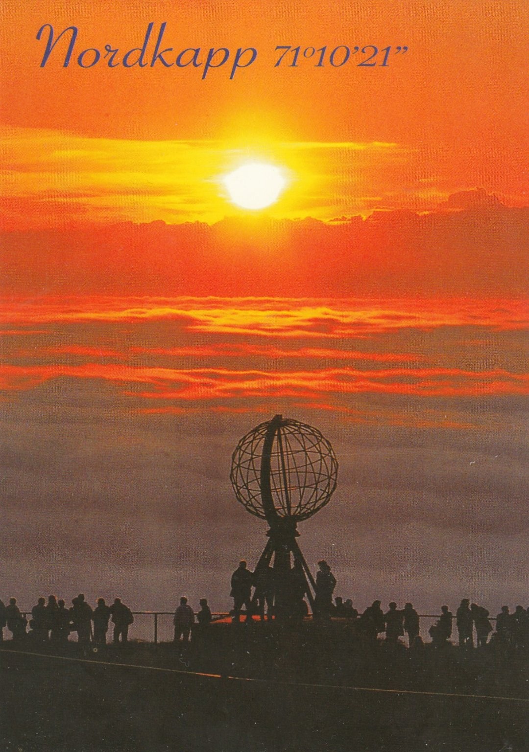 Nordkapp Norway North Cape Sunset Globe Monument Arctic Circle Postcard