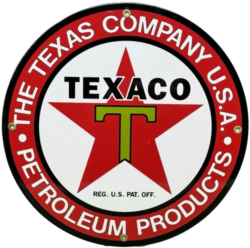 VINTAGE TEXACO MOTOR OIL PORCELAIN SIGN TEXAS GASOLINE GAS STATION PUMP PLATE