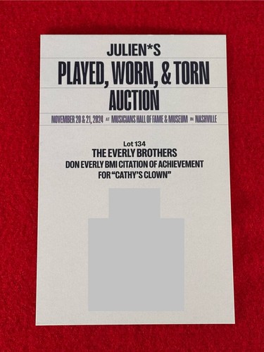 The Everly Brothers Don Everly 1960 Cathy’s Clown BMI Award - Bild 7 von 8