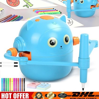 Blau Malroboter für Kinder Zeichenroboter Kinder mit Skizzenbuch Drawing Robot