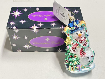 Christopher Radko - Tangled Tidings - 2002 - 5  - Ornament Snowman - Tags & Box!