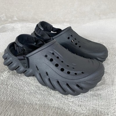 Crocs Echo Clog Shoes Mens Size 11 Black Slip On Strap Comfort Sandals