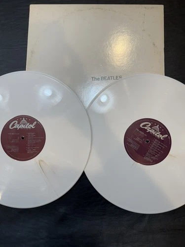 THE BEATLES 2 LP WHITE ALBUM WHITE VINYL 1978 W/ POSTER & PICTURES ALBUM RECORD