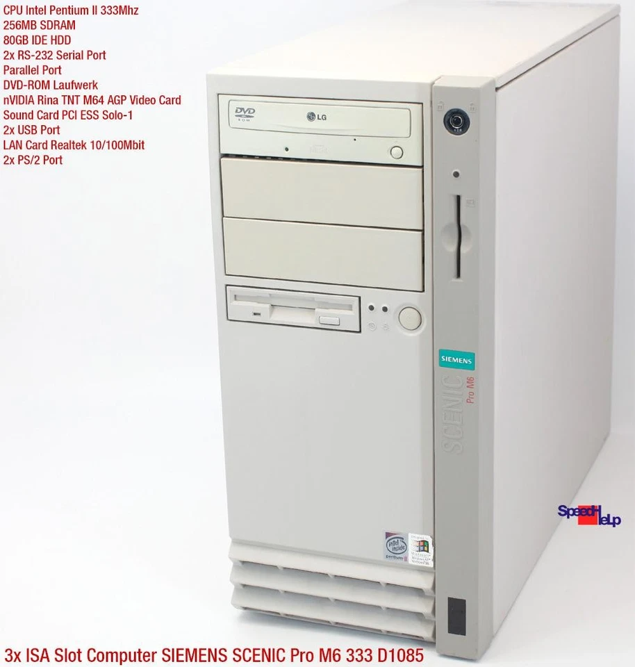 3X ISA SLOT SIEMENS SCENIC PRO M6 333 COMPUTER PC PARALLEL COM WIN 98 AG D1085 - Image 2 of 4
