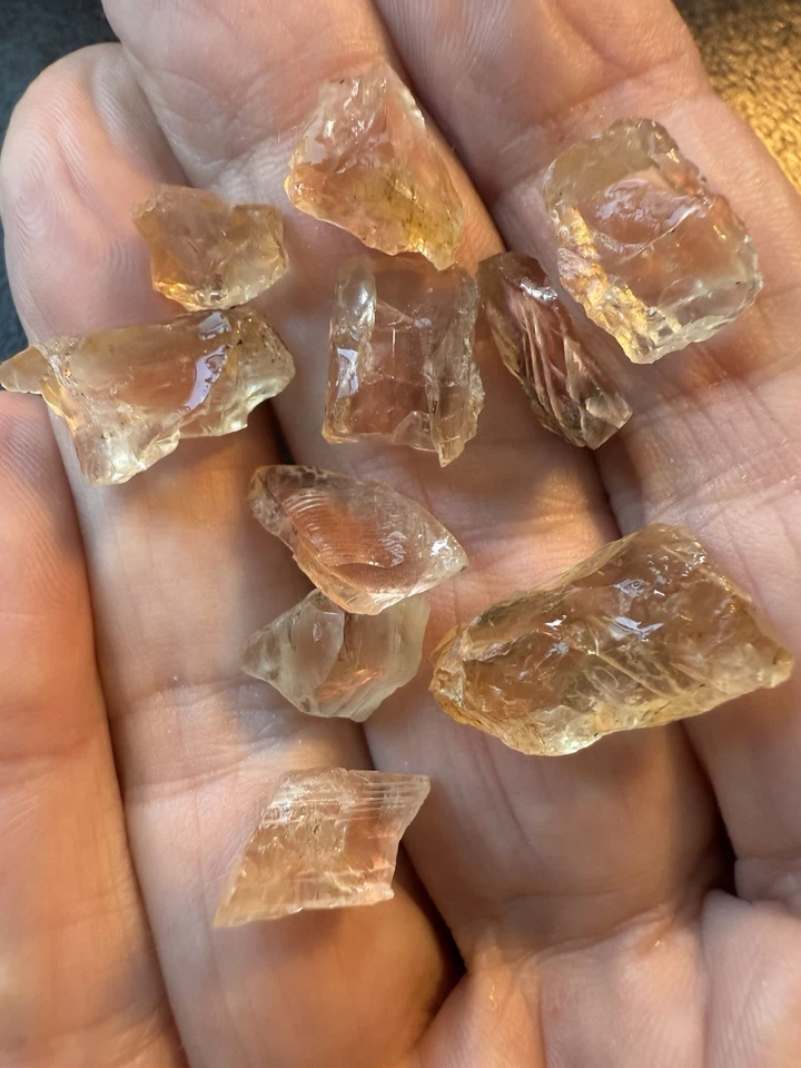 Lote de 10 Pedras do Sol Oregon 47,9 Ct, 4,7 Média Cts por Joia, Joias Lapidárias Brutas - Imagem 3 de 4