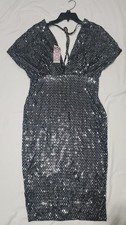 Black and Silver Sequin Dress- Party, Wedding. Date night