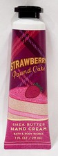 Bath Body Works STRAWBERRY POUND CAKE Shea Butter Hand Cream Moist 1 oz/29mL New
