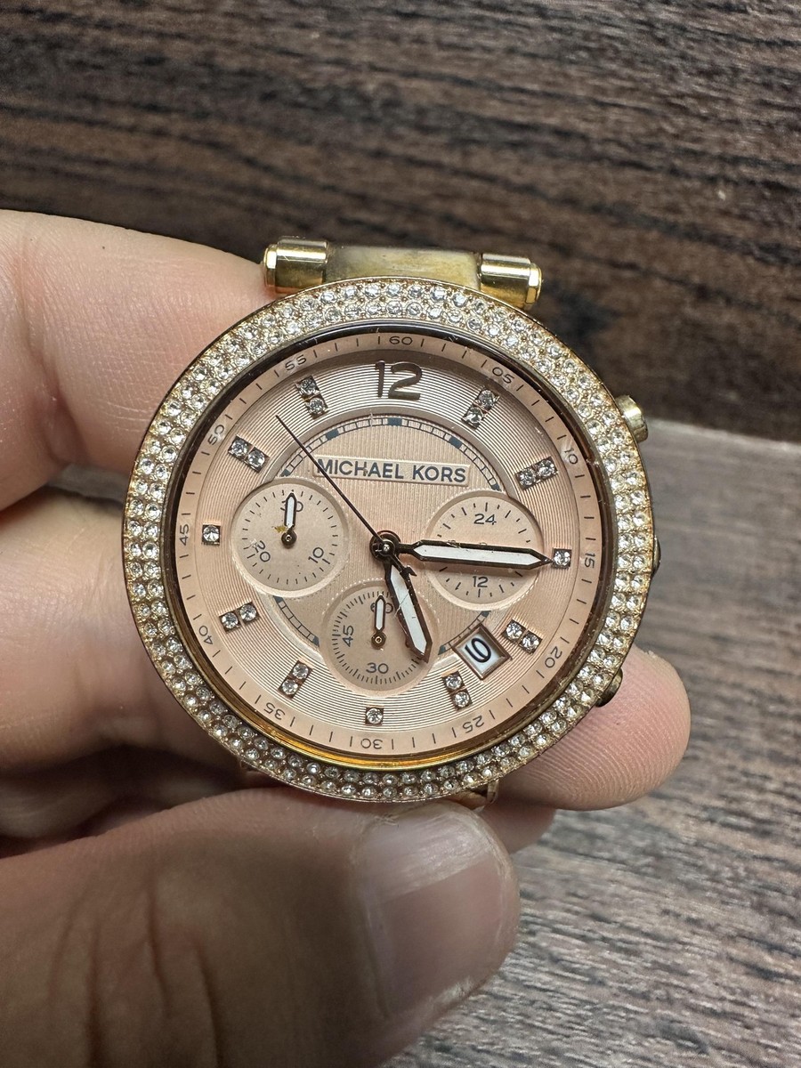 MICHAEL KORS~5538~parker~TORTOISE GLITZ CHRONOGRAPH WATCH Michael Kors Ladies Parker Chronograph Watch MK5538  main image 2