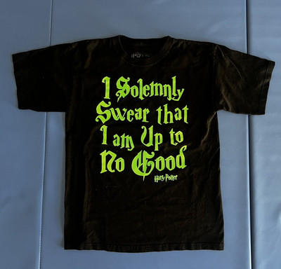 Harry Potter Knit T-Shirt Boys XXL 18 20 Black I Solemnly Swear That I Am Up to