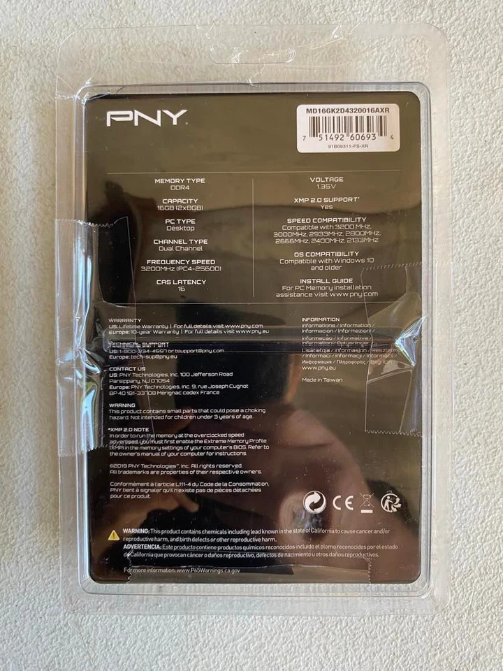 PNY XLR8 Gaming 16GB (2x8GB) DDR4 DRAM 3200MHz (PC4-25600) CL16 1.35V Dual Chann - Image 4 of 4