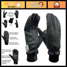 Premium Deerskin Leather Winter Gloves, Extra Warm 100G Thinsulate, Thermal Insu
