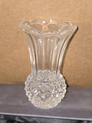 Vintage Waterford Crystal Glass Cut 4  Mini Vase Scalloped Edge 