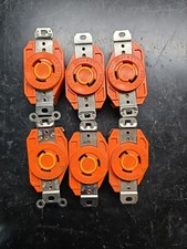 Lot 6 Leviton 20A 125V Flush Mount Locking Receptacle L5-20 Orange