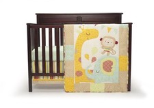 3-Pc Kidsline Graco Jungle Friends Boys Crib Bedding Set Elephant Giraffe Monkey