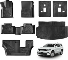 Floor Mats for Dodge Durango 7 Seats 2016-2024 2025 2026, TPE Waterproof Non-...