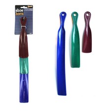 3 Set Tough Plastic Long Handle Men's Shoe Horn Varied Sizes 15" 10" 7" New